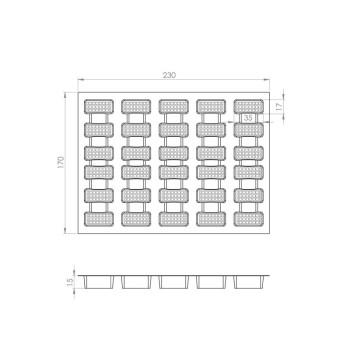 ALVEOLE 6X5 CHOCOLATS RECTANGLE FIN 230X170mm