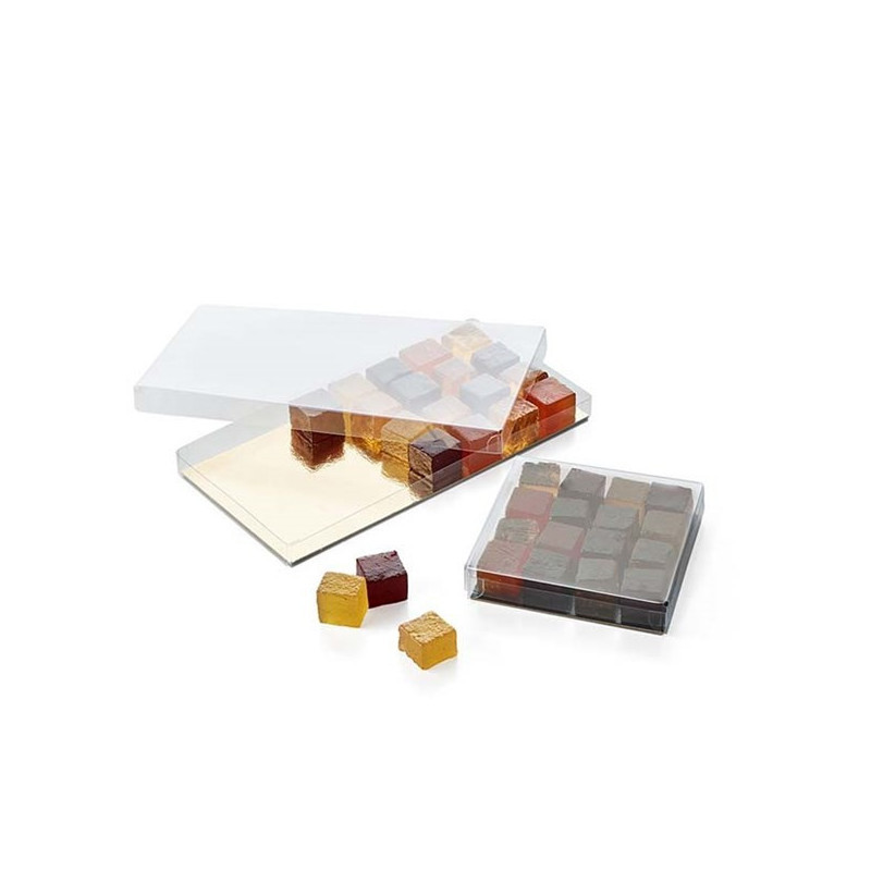 BOITE PVC CRISTAL PATE DE FRUIT T1 100X100X15mm