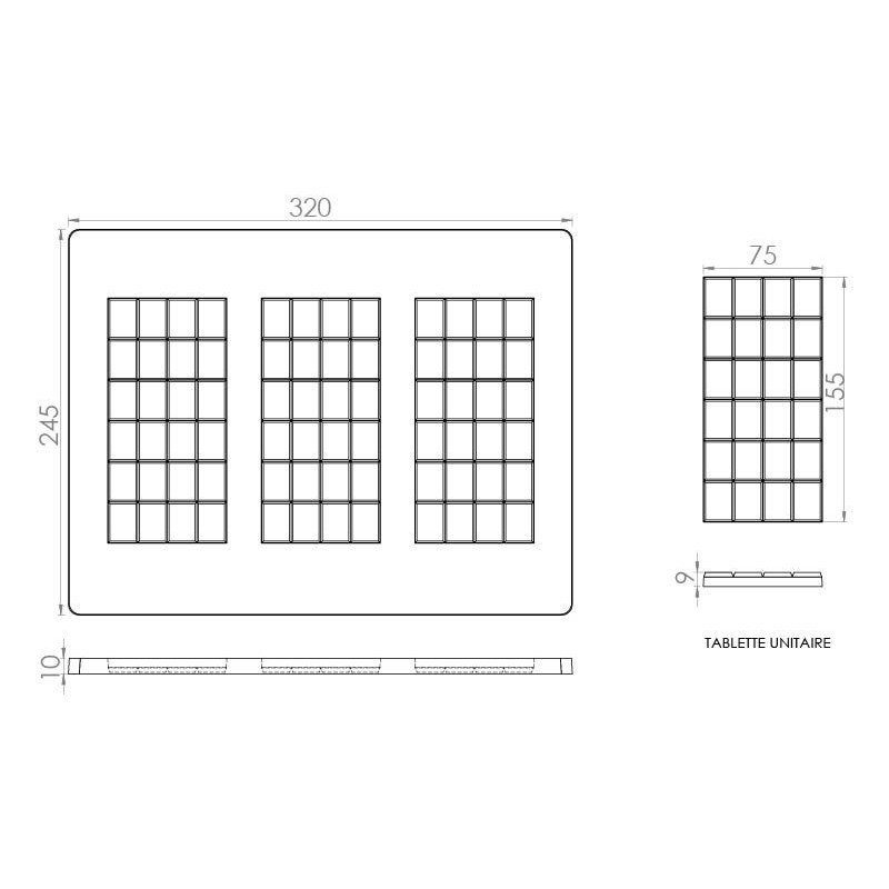 MOULES ONESHOT 1X3 TABLETTE BORDS TOMBANTS