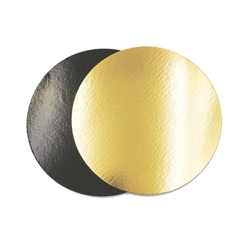 PLAQUE CARTON NOIR/OR DIAM. 260 MM - EP. 1 100 GRS/M2