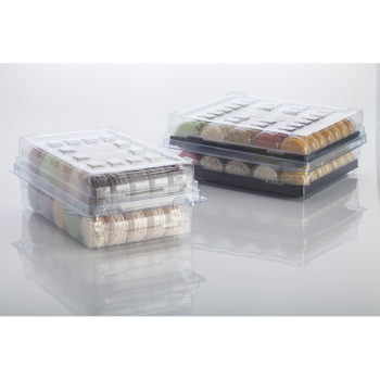 BOITE STOCKAGE 50 MACARONS + 2 ALV. 25 CRISTAL + 2 ALV 25 NOIR