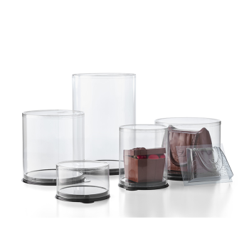 TUBE PVC CRISTAL Ø190H210 SOCLE NOIR