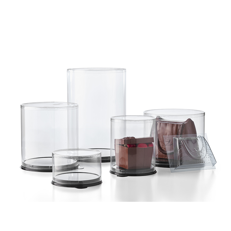 TUBE PVC CRISTAL Ø190H210 SOCLE NOIR