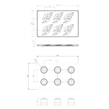 5 MOULES 2X3 POT + 5 MOULES 2X3 BRIN MUGUET