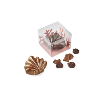 5 MOULES BONBONNIERE COQUILLAGE + 30 CUBES DECORS CORAIL