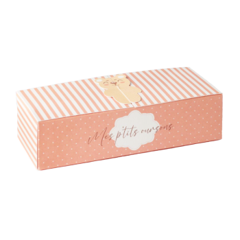 KIT 50 BOITE OURSON + PLAQUE DE FOND + 2 COUS BLANC