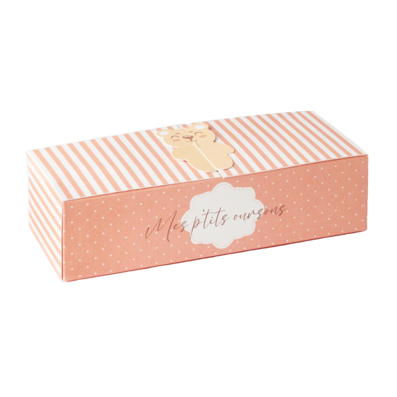 KIT 50 BOITE OURSON + PLAQUE DE FOND + 2 COUS BLANC